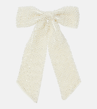 Shop Rebecca Vallance Pearla Embellished Hair Clip In White