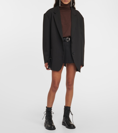 The Frankie Shop Blake Pleated Miniskirt In Black