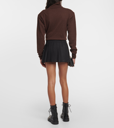 The Frankie Shop Blake Pleated Miniskirt In Black
