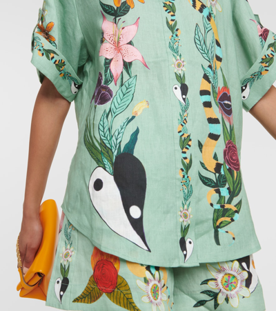 Shop Alemais Alémais Meagan Printed Linen Shirt In Multicoloured