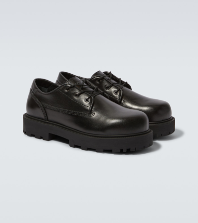 Shop Givenchy Storm Leather Derby Shoes In Black