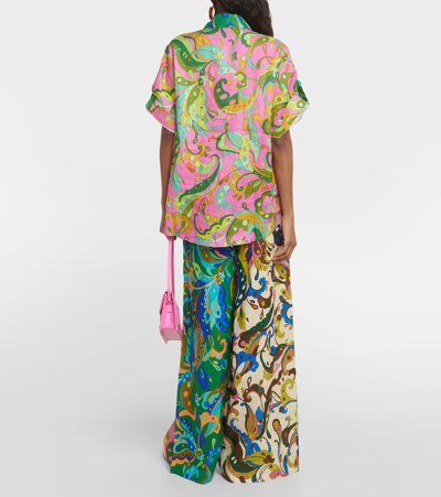 Shop Alemais Alémais Yvette Printed Linen Shirt In Multicoloured