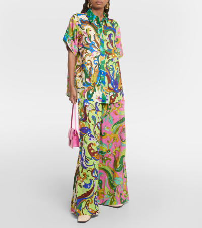 Shop Alemais Yvette Printed Linen Shirt In Multicoloured