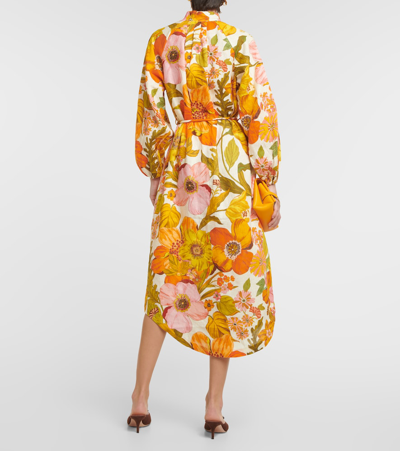 Shop Alemais Silas Printed Linen Shirt Dress In Multicoloured