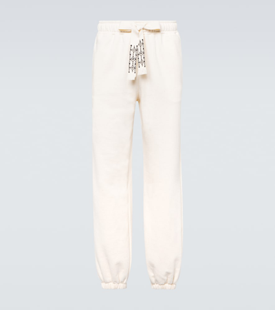 Shop Alanui Akasha Cotton Jersey Sweatpants In White