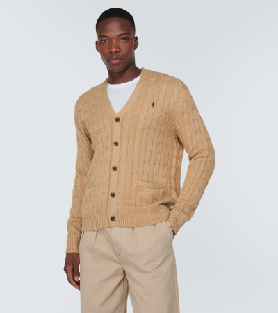 Shop Polo Ralph Lauren Cotton Cardigan In Brown