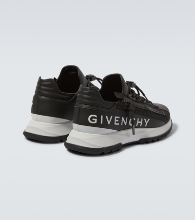 Shop Givenchy Spectre Leather Sneakers In Black/white