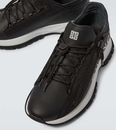 Shop Givenchy Spectre Leather Sneakers In Black/white