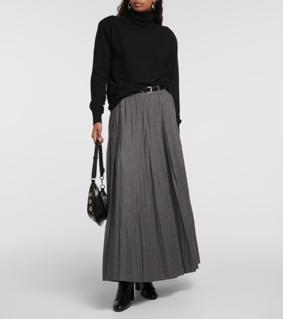 Shop The Frankie Shop Bailey Pleated Maxi Skirt In Grey