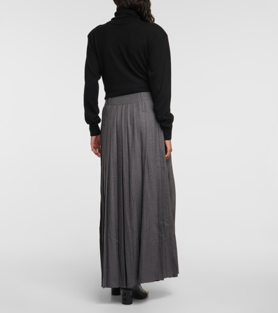 Shop The Frankie Shop Bailey Pleated Maxi Skirt In Grey