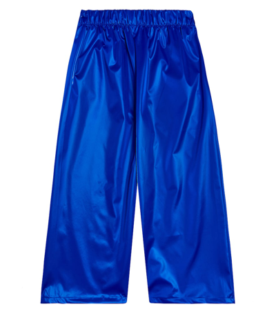Shop Bobo Choses Metallic Flared Pants In Blue