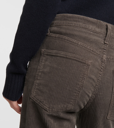 Agolde Harper Mid-rise Corduroy Straight Jeans In Grey