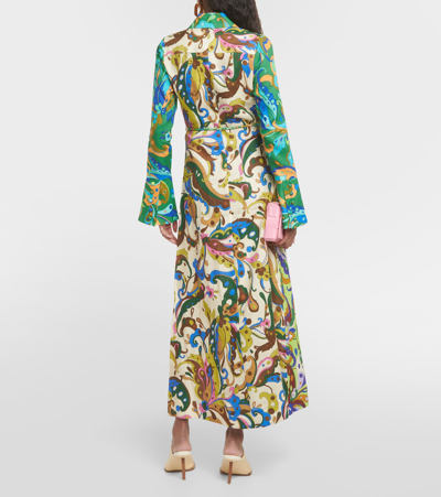 Shop Alemais Yvette Printed Linen Shirt Dress In Multicoloured