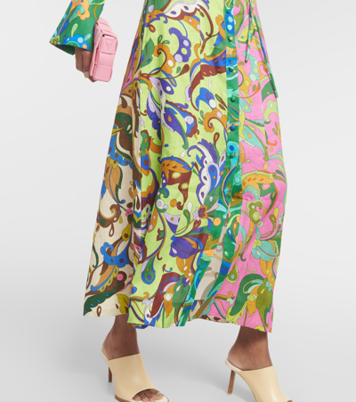 Shop Alemais Alémais Yvette Printed Linen Shirt Dress In Multicoloured