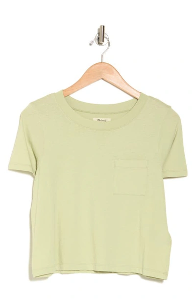 Shop Madewell Rack Cotton Crop T-shirt In Faded Seagrass