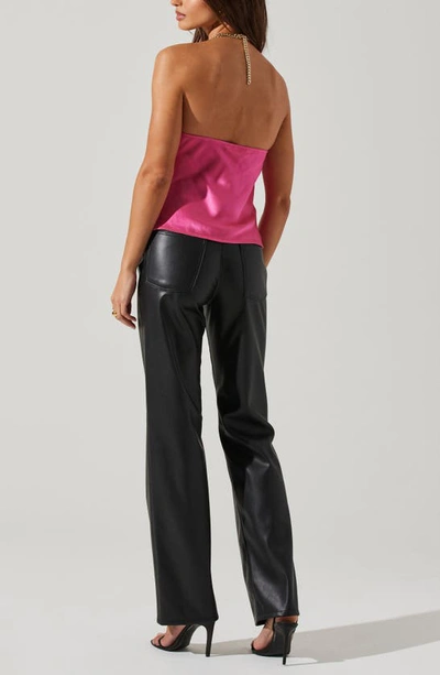 Astr Lura Halter Top In Fuchsia