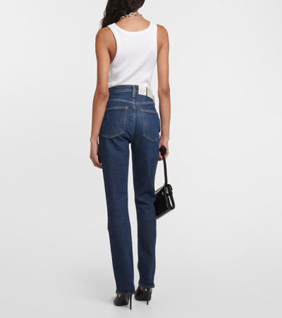 Shop Agolde Freya High-rise Slim Jeans In Blue