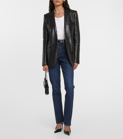 Shop Agolde Freya High-rise Slim Jeans In Blue