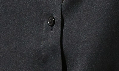 Shop Astr Satin Button-up Shirt In Black