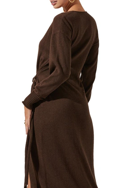 Astr Mazzy Midi Dress In Brown