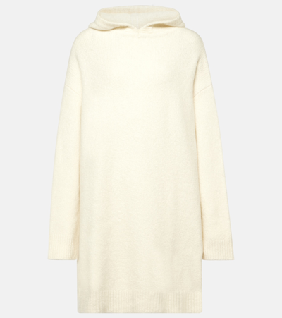 Shop Lisa Yang Louise Hooded Cashmere Minidress In White