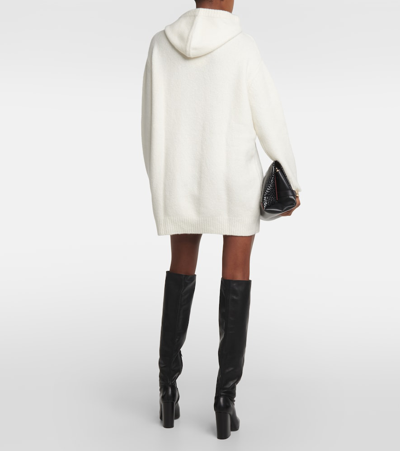 Shop Lisa Yang Louise Hooded Cashmere Minidress In White