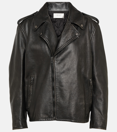 Shop The Row Catilina Leather Biker Jacket In Black