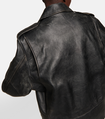 Shop The Row Catilina Leather Biker Jacket In Black