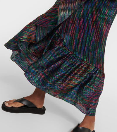 Eres Silk Draped Skirt In Imprime Cameleon