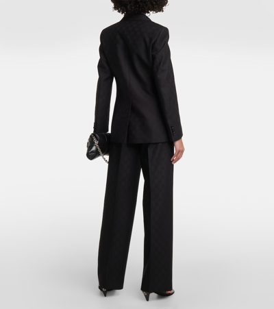 Shop Gucci Gg Jacquard Wool Blazer In Black