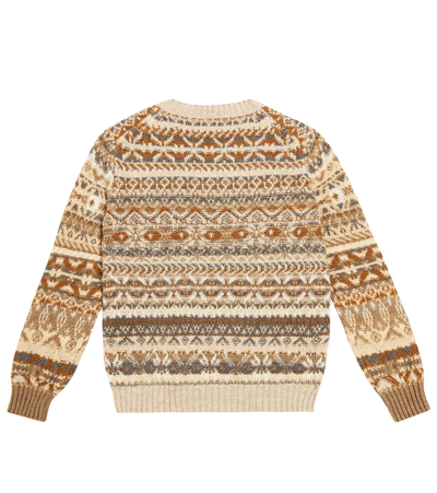 Shop Loro Piana Kalgoorlie Cashmere And Silk Jacquard Sweater In Fancy Natural Color