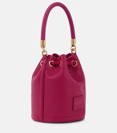 Shop Marc Jacobs The Mini Leather Bucket Bag In Lipstick Pink