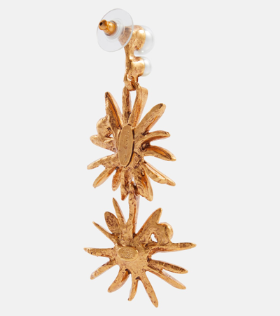 Shop Oscar De La Renta Starburst Faux Pearl Drop Earrings In Gold