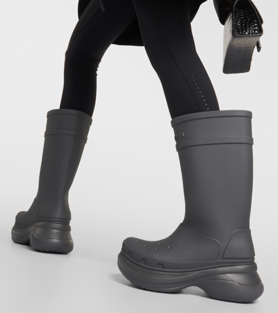 Shop Balenciaga X Crocs Rain Boots In Grey