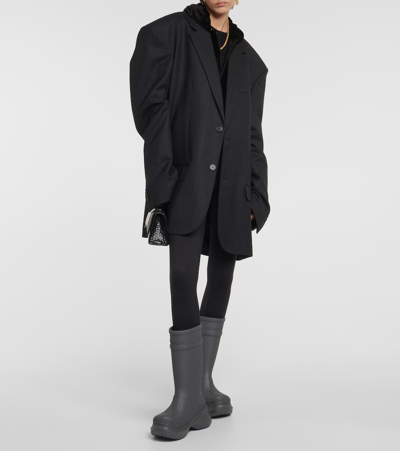 Balenciaga Grey Crocs Edition Rubber Boots In Grey