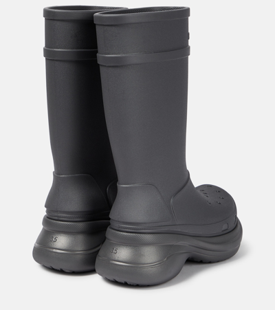 Balenciaga Grey Crocs Edition Rubber Boots In Grey