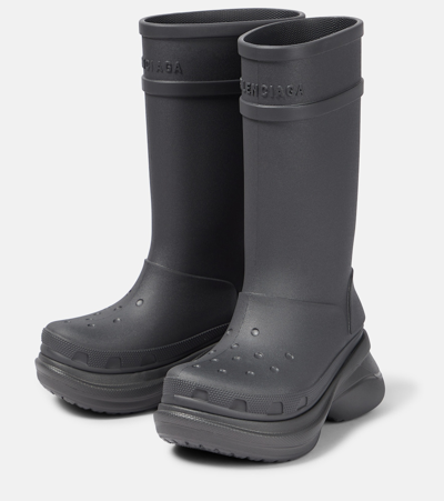 Shop Balenciaga X Crocs Rain Boots In Grey