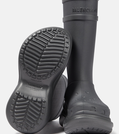 Balenciaga Grey Crocs Edition Rubber Boots In Grey
