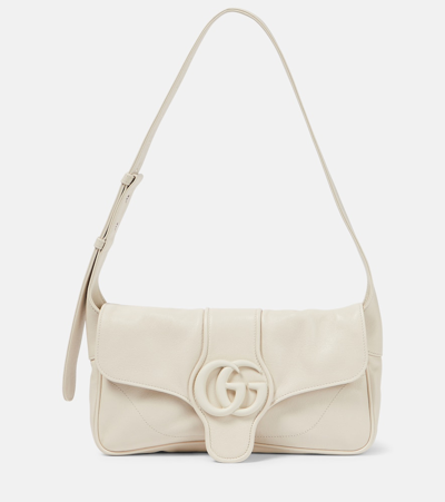 Shop Gucci Aphrodite Small Leather Shoulder Bag In Myst.white/mys.white