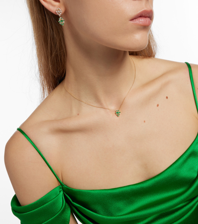Suzanne Kalan La Fantaisie 18kt Gold Drop Earrings With Diamonds And Emeralds In Multicoloured