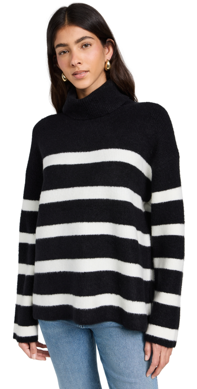 Shop Velvet Encin Turtleneck Sweater Black/milk