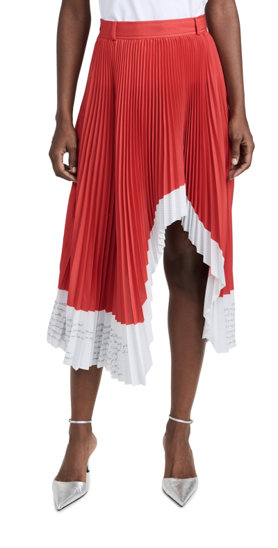 Shop Thebe Magugu Proverbs Pleated Skirt Red