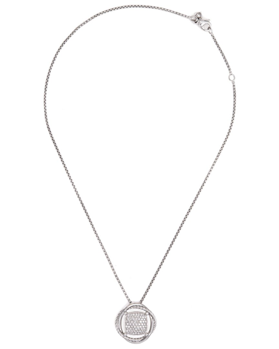 Shop David Yurman Infinity Silver 1.25 Ct. Tw. Diamond Necklace (authentic )