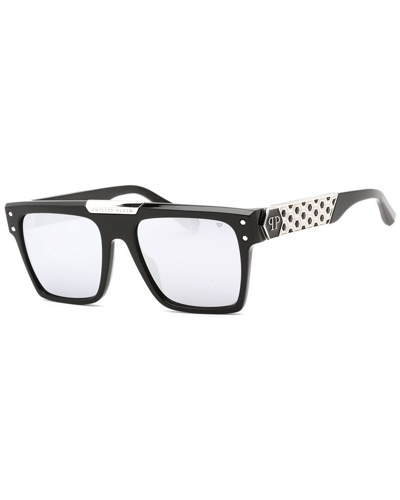 Shop Philipp Plein Unisex Spp080 55mm Sunglasses In Black