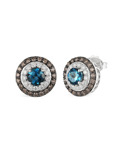 Le Vian Chocolatier 14k 1.92 Ct. Tw. Diamond & London Blue Topaz Earrings