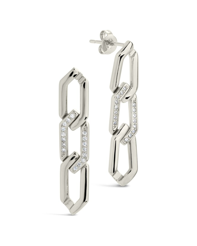 Shop Sterling Forever Rhodium Plated Cz Kinslee Drop Studs