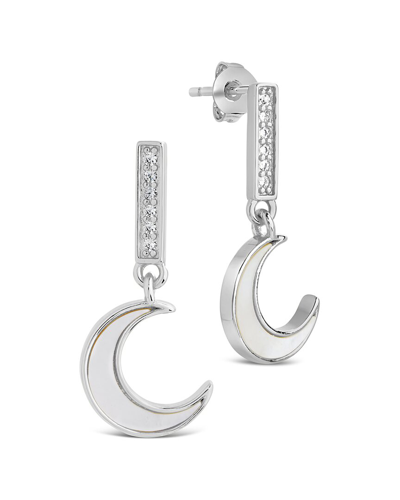 Shop Sterling Forever Rhodium Plated Pearl Cz Valeria Drop Studs
