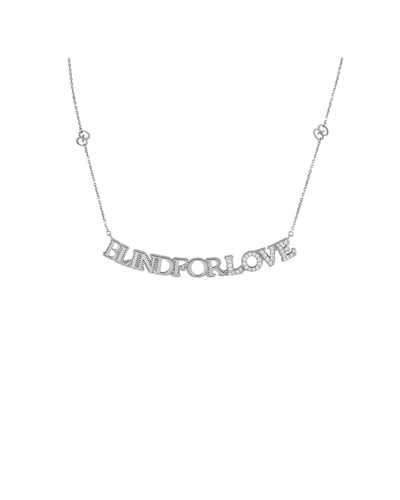 Shop Gucci Blind For Love 18k 0.45 Ct. Tw. Diamond Script Necklace