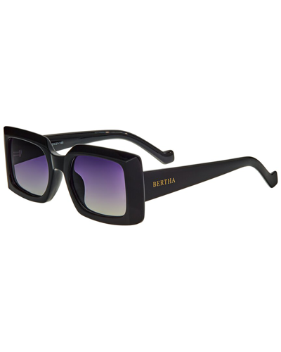 Bertha Ladies Black Rectangular Sunglasses Brsbr053c1 In Black