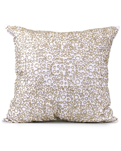 Shop Harkaari Luxury Hand Beaded Velvet Holiday Pillow In White